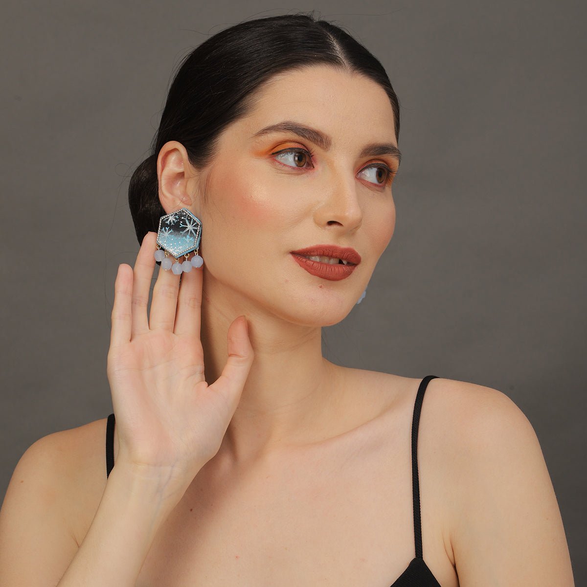 Mini Classic Multi Color Hand Painted Stud (Earrings) HP - ER - 242 - KHOJ.CITY