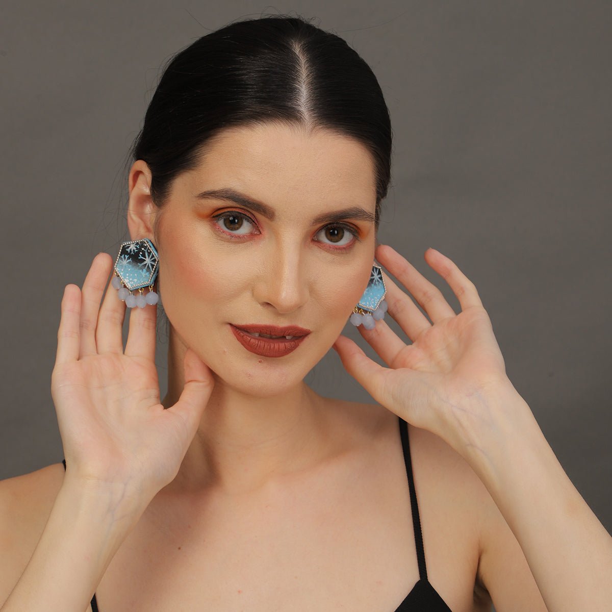 Mini Classic Multi Color Hand Painted Stud (Earrings) HP - ER - 242 - KHOJ.CITY