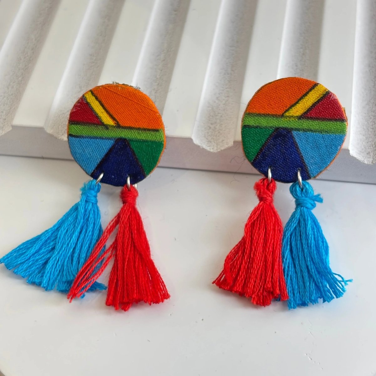 Mini Classic Multi Color Hand Painted Stud (Earrings) HP - ER - 244 - KHOJ.CITY
