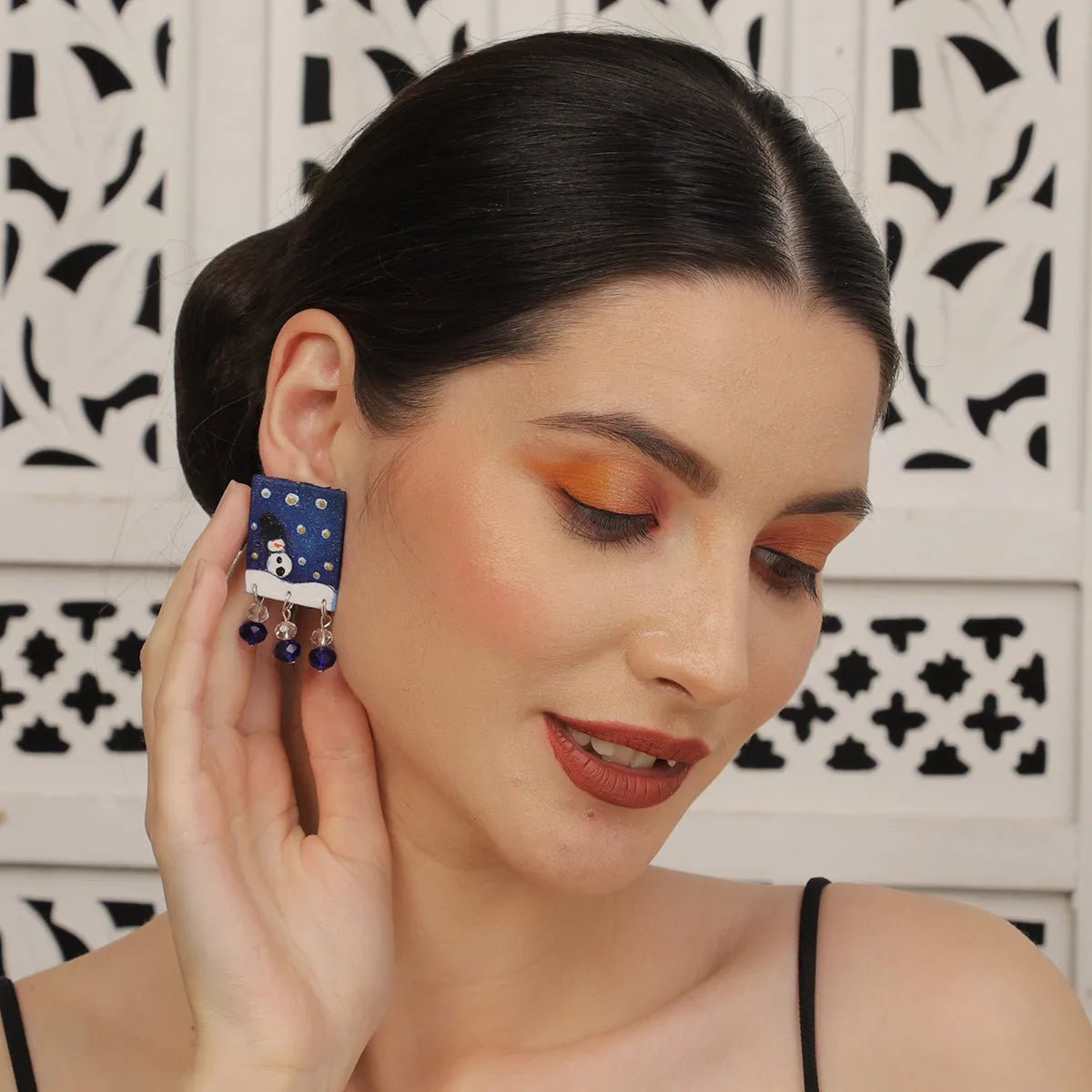 Mini Classic Multi Color Hand Painted Stud (Earrings) HP - ER - 245 - KHOJ.CITY