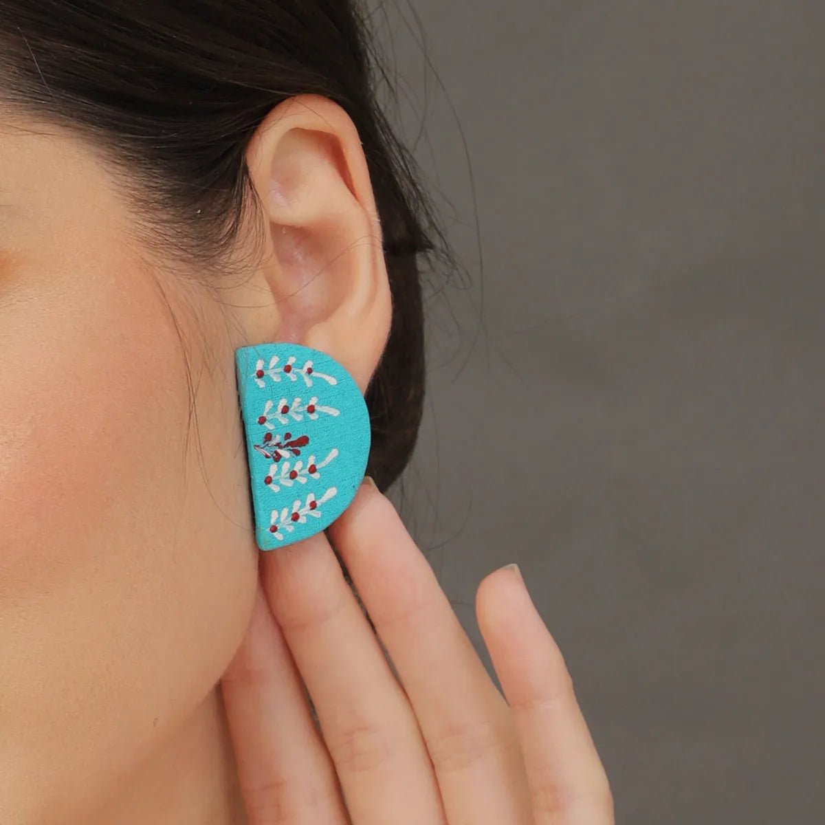Mini Classic Multi Color Hand Painted Stud (Earrings) HP - ER - 246 - KHOJ.CITY