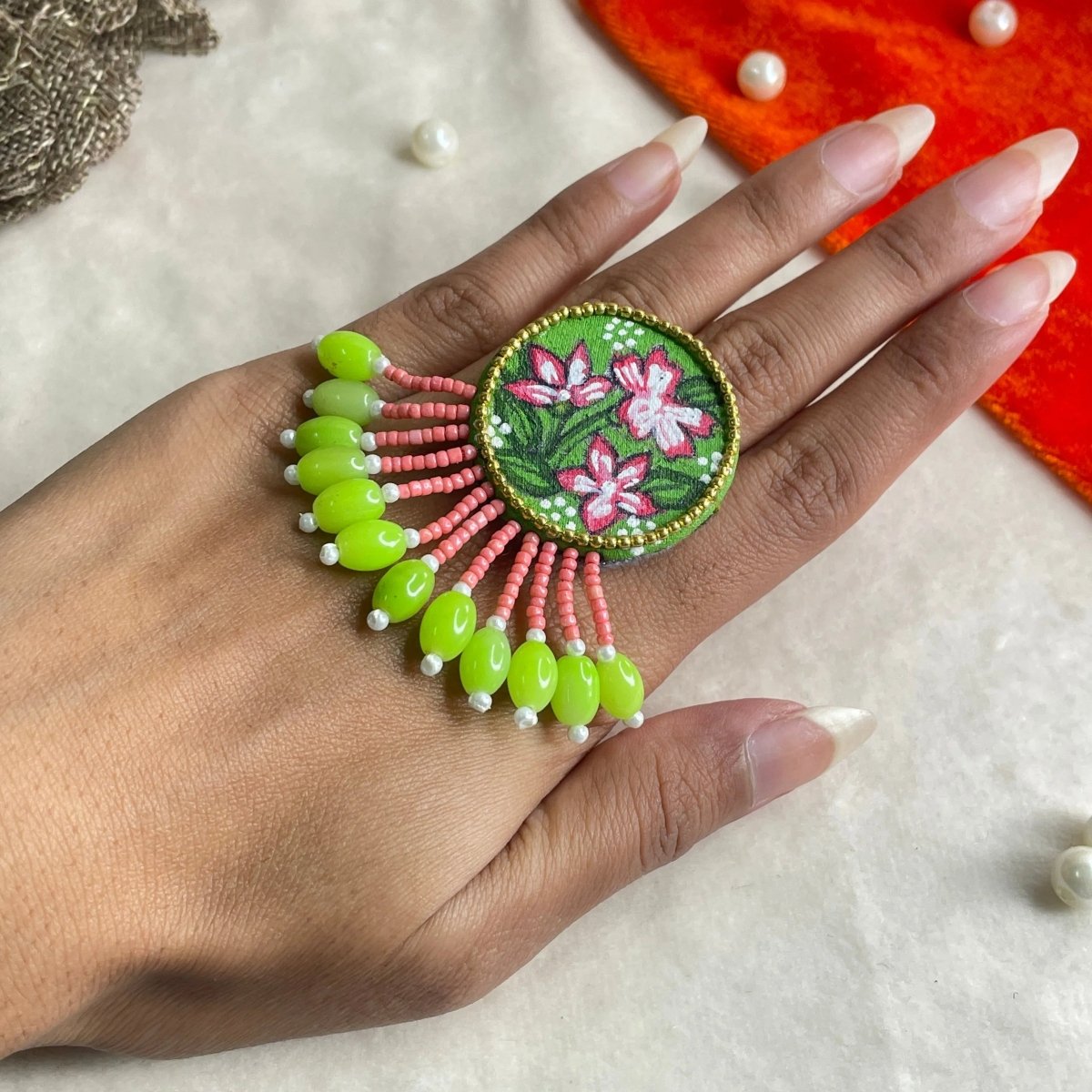 Minty Classic Multi Color Hand Painted (Ring) HP - RG - 010 - KHOJ.CITY