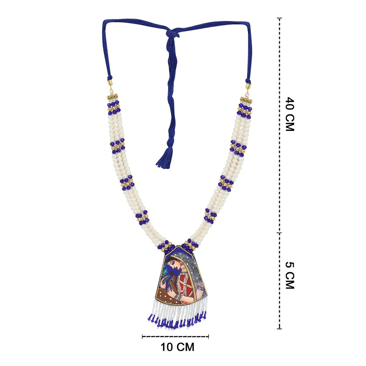 Mithila Blue Classic Hand Painted (Necklace Set) HP - NP - 063 - KHOJ.CITY