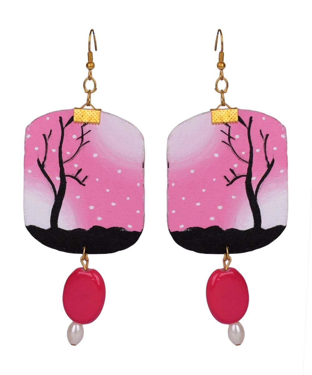Moonlit Traditional Multi Color Hand Painted Drop (Earrings) HP - ER - 136 - KHOJ.CITY