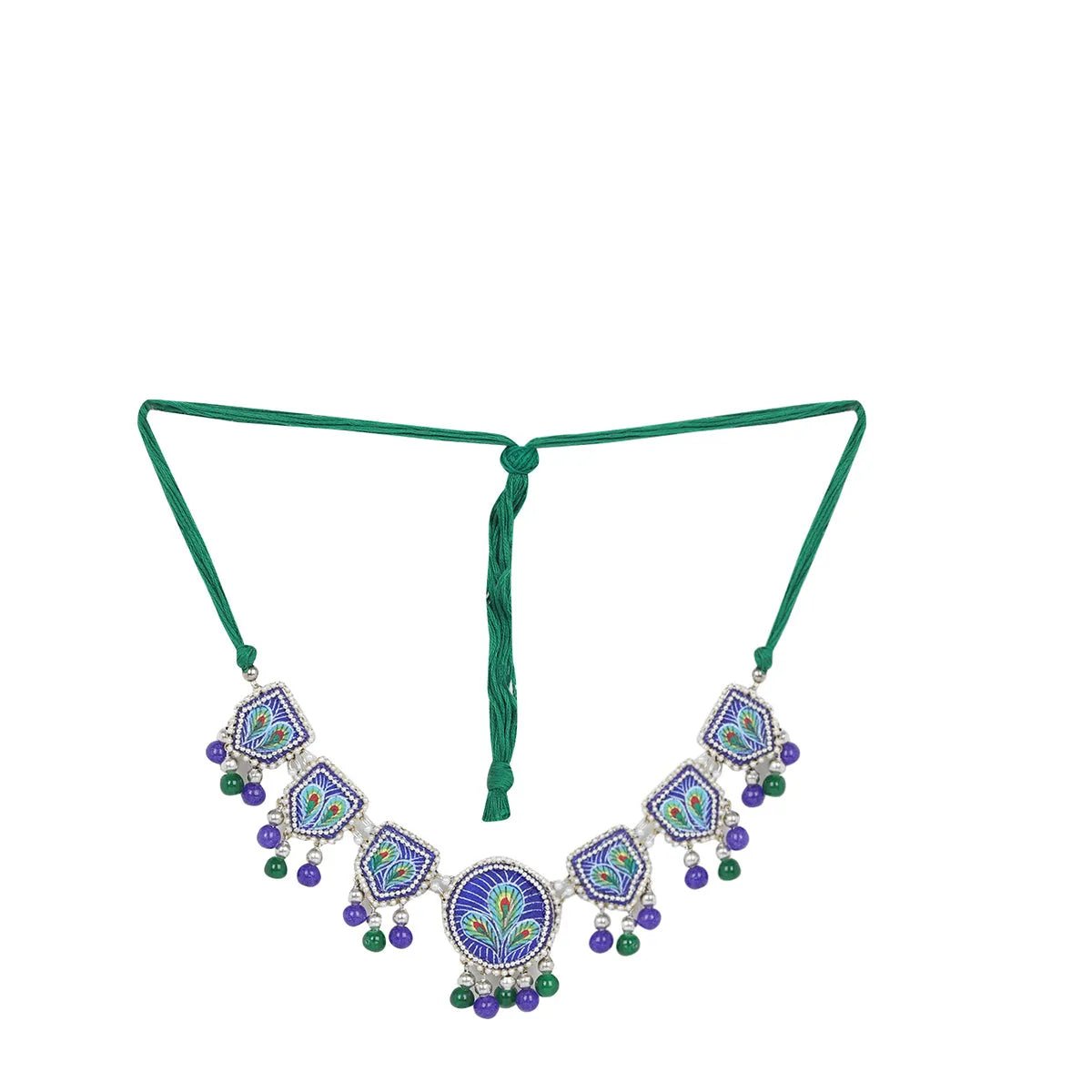 Mor Blue Classic Handmade Bridal Jewelry (Shaadi Set) - KHOJ.CITY