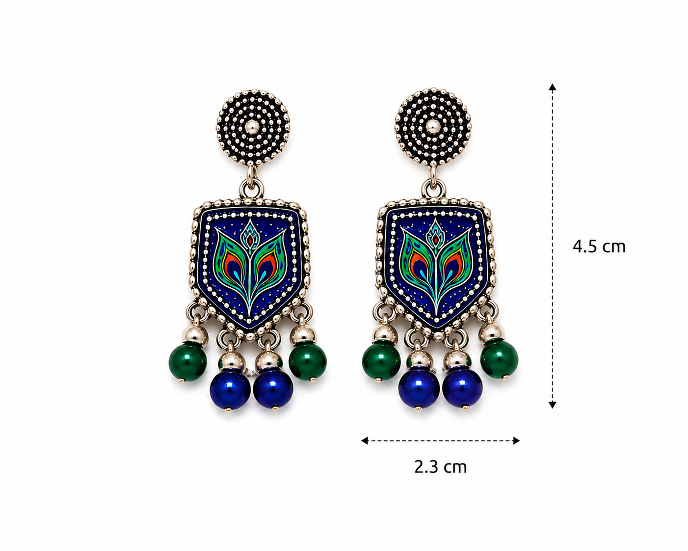 Mor Pankh Neel Handpainted Choker Set aesthetic flatlay