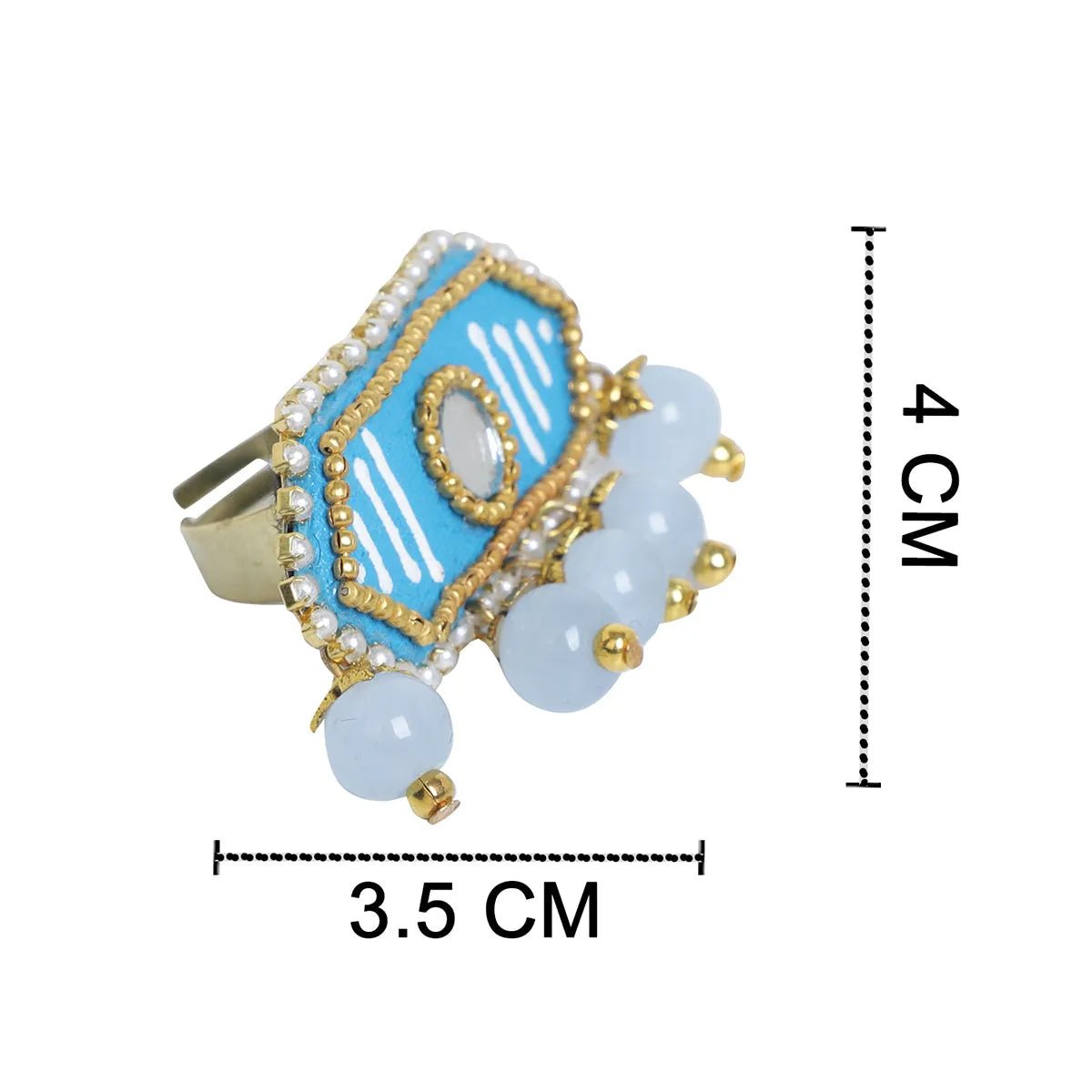 Nalini Blue Classic Hand Painted (Ring) HP - RG - KHOJ.CITY