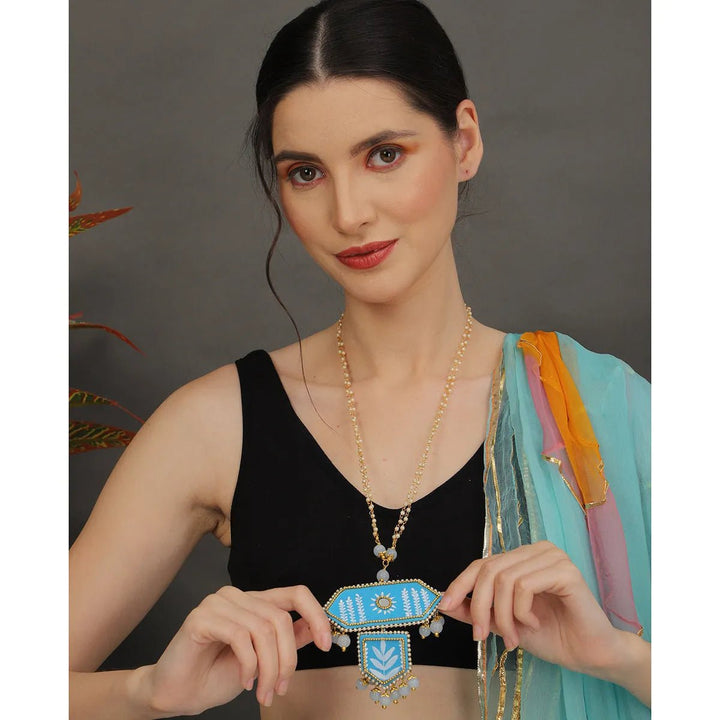 Nalini Blue Hand Painted (Necklace) HP-NP-070