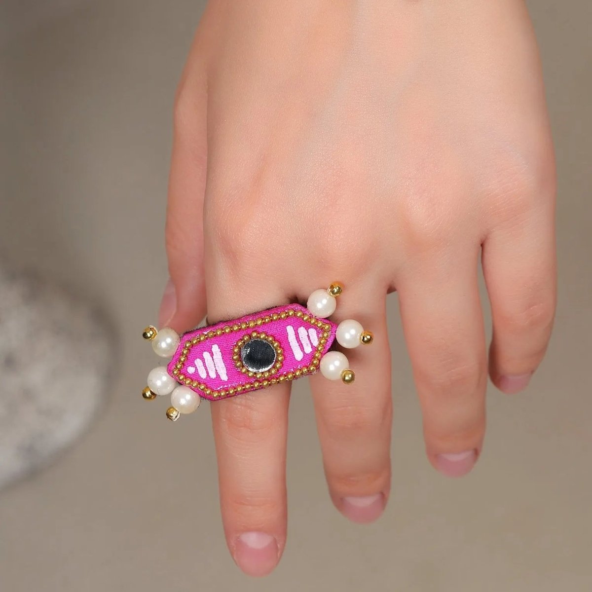 Nalini Classic Multi Color Hand Painted (Ring) HP - RG - 001 - KHOJ.CITY