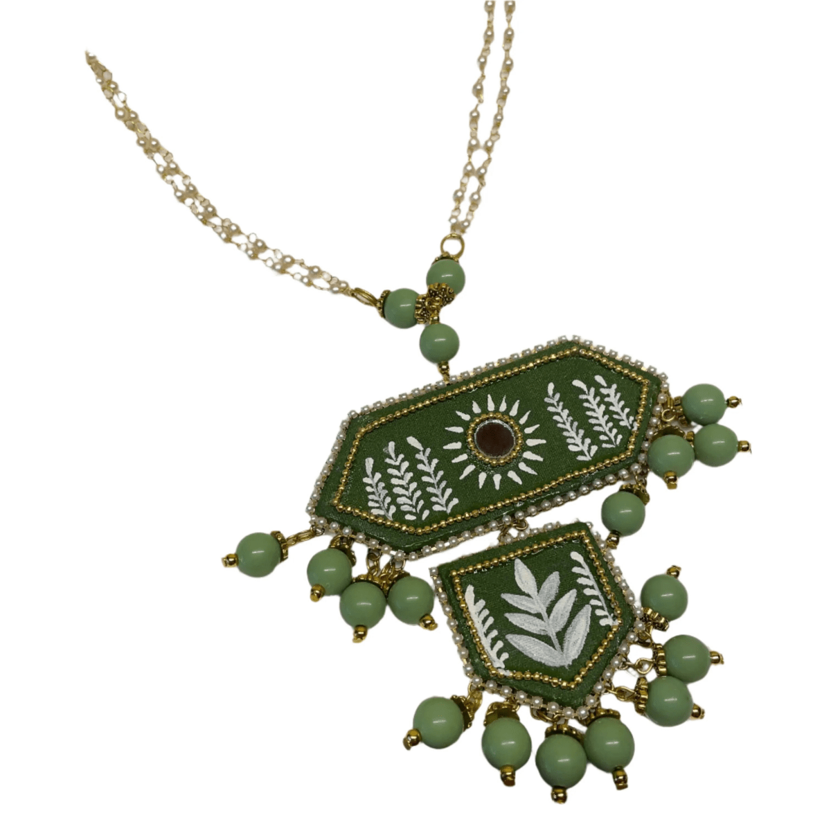 Nalini Green Hand Painted (Necklace) HP - NP - 071 - KHOJ.CITY