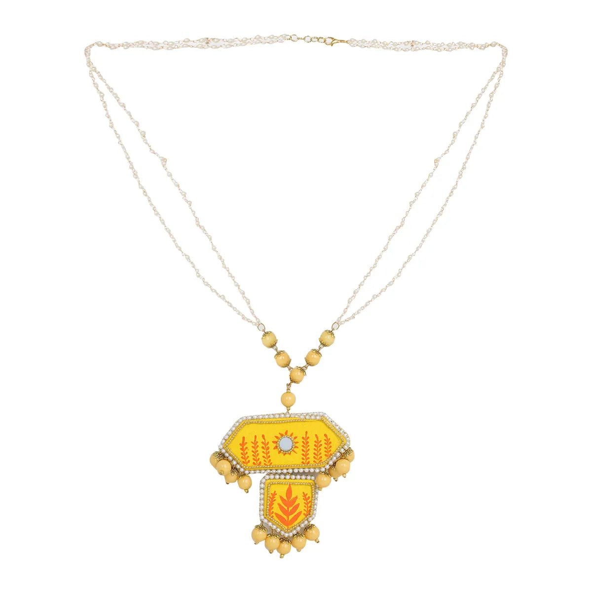 Nalini Yellow Hand Painted (Necklace) HP - NP - 072 - KHOJ.CITY