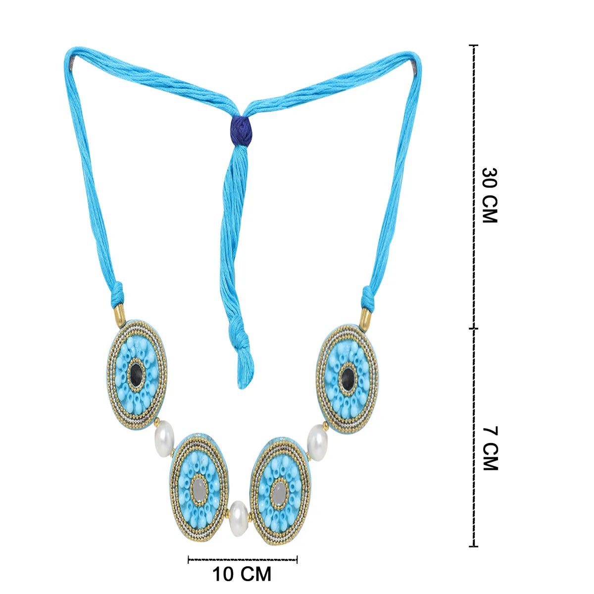 Navy Classic Multi Color Handmade (Necklace) HM - NP - 028 - KHOJ.CITY