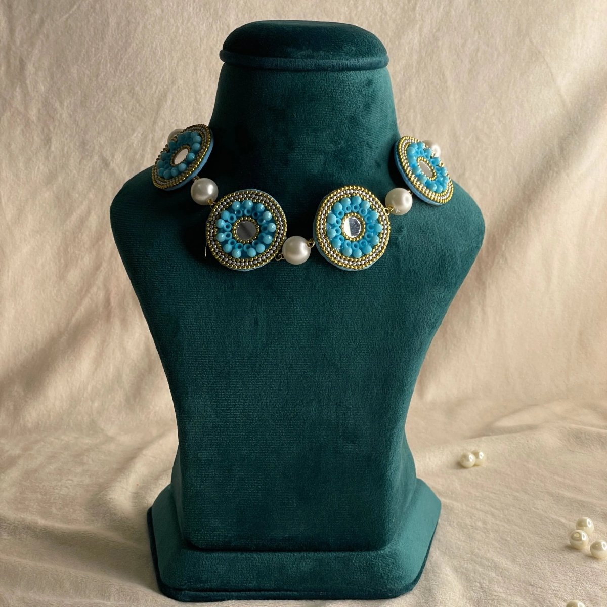 Navy Classic Multi Color Handmade (Necklace) HM - NP - 028 - KHOJ.CITY