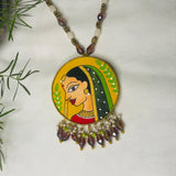 Nayana Handpainted Haldi Yellow (Necklace) - KHOJ.CITY