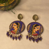 Nayana Handpainted Purple (Earrings) - KHOJ.CITY