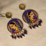 Nayana Handpainted Purple (Earrings) - KHOJ.CITY