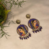 Nayana Handpainted Purple (Earrings) - KHOJ.CITY