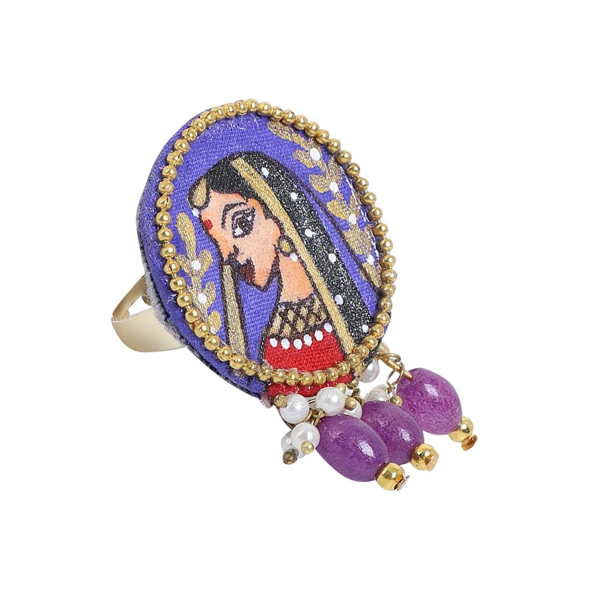 Nayana Purple Classic Multi Color Handmade (Ring) HM - RG - KHOJ.CITY