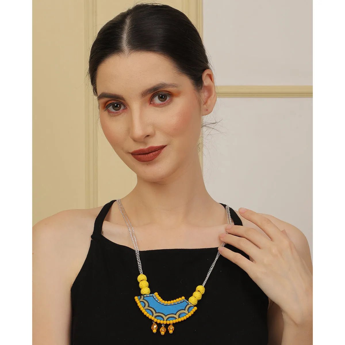 Neela Traditional Multi Color Hand Painted (Necklace) HP - NP - KHOJ.CITY