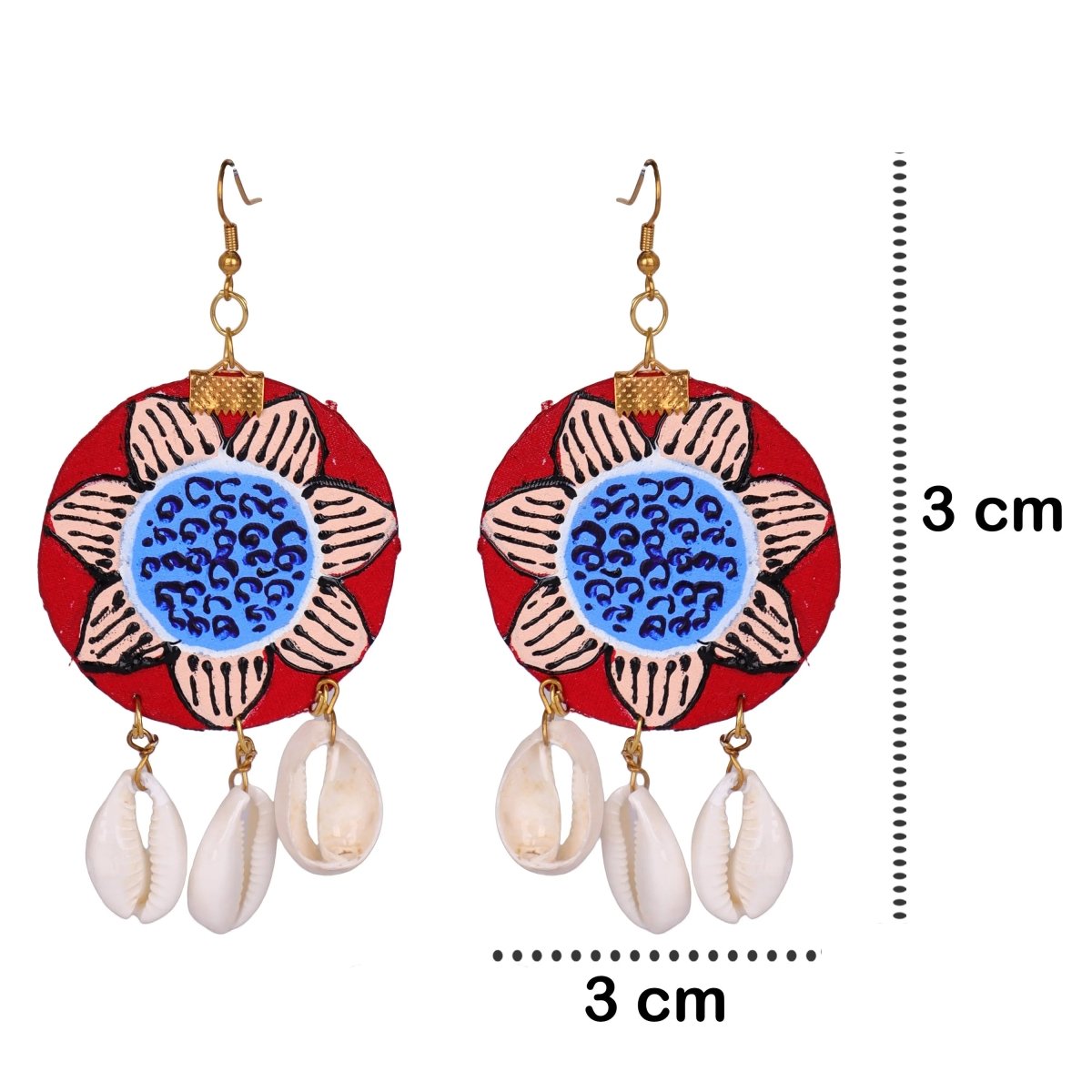 Night Music Traditional Multi Color Hand Painted Drop (Earrings) HP - ER - 144 - KHOJ.CITY