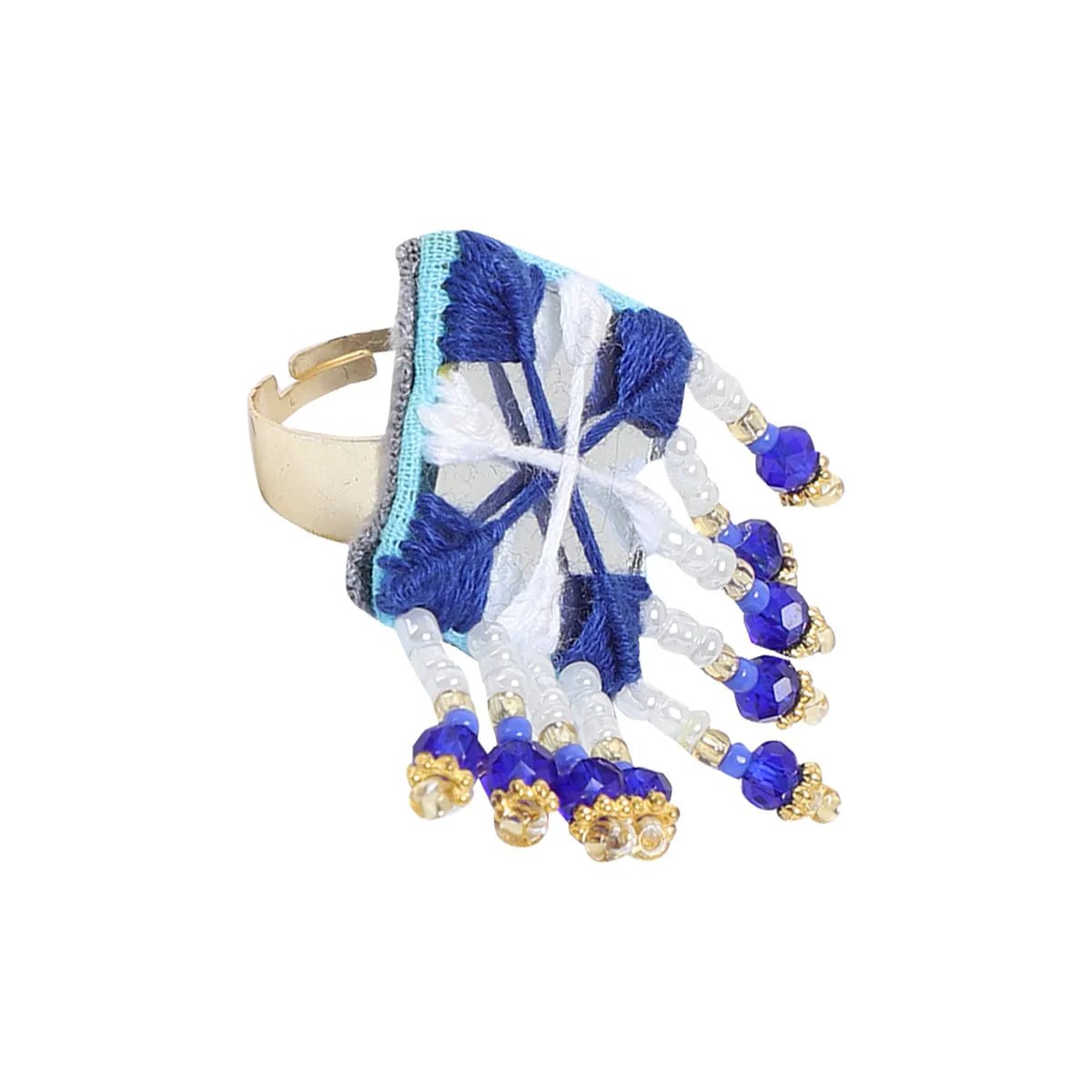 Nivi Blue Classic Multi Color Handmade (Ring) HM - RG - KHOJ.CITY