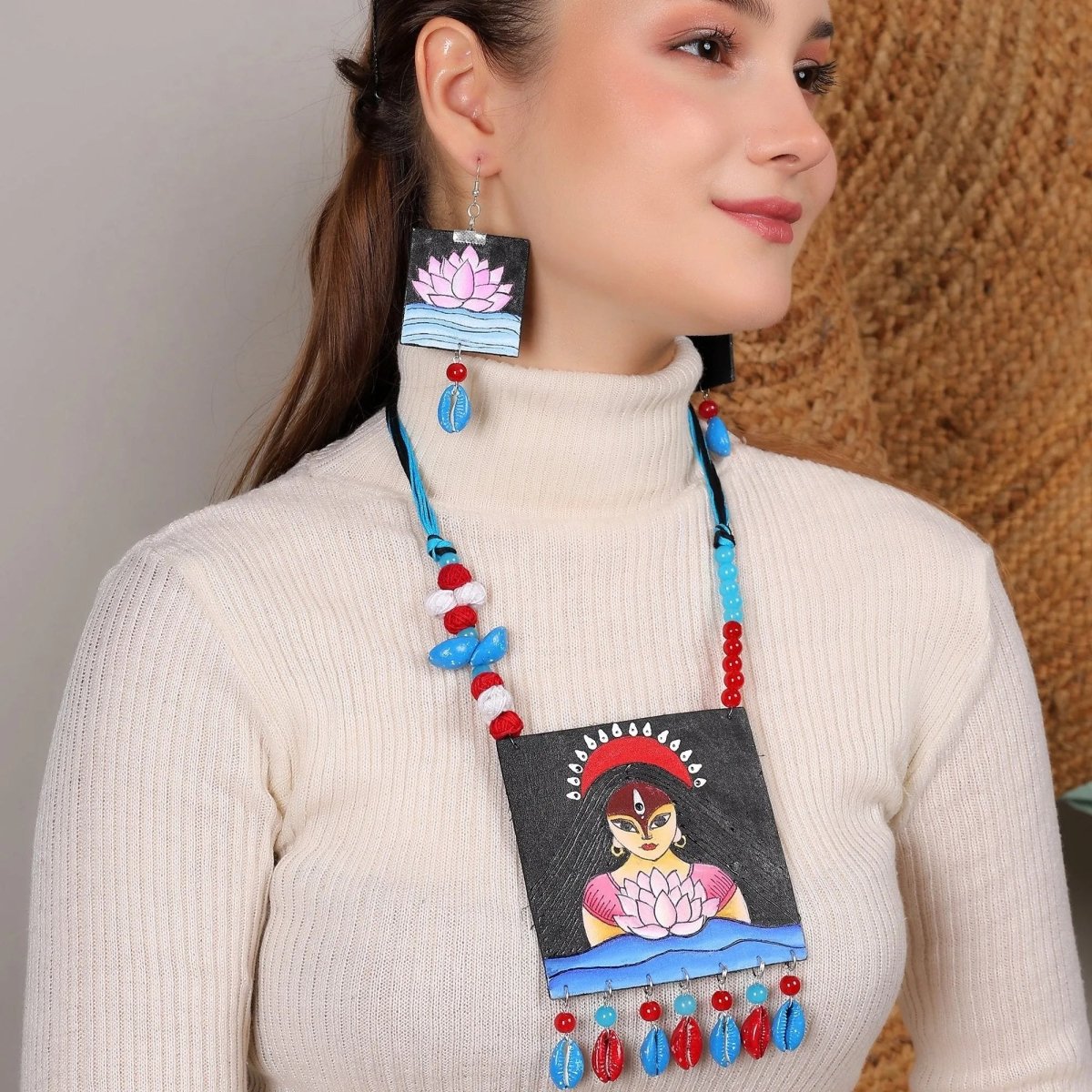 Padmavati Classic Multi Color Hand Painted (Necklace Set) HP - NP - 201 - KHOJ.CITY