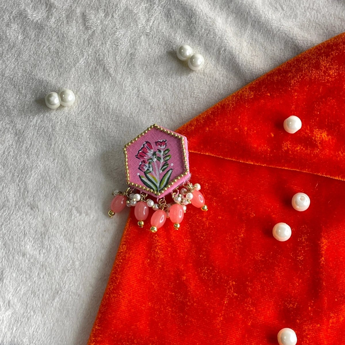 Peachy Classic Multi Color Hand Painted (Brooch) HP - BRO - 003 - KHOJ.CITY