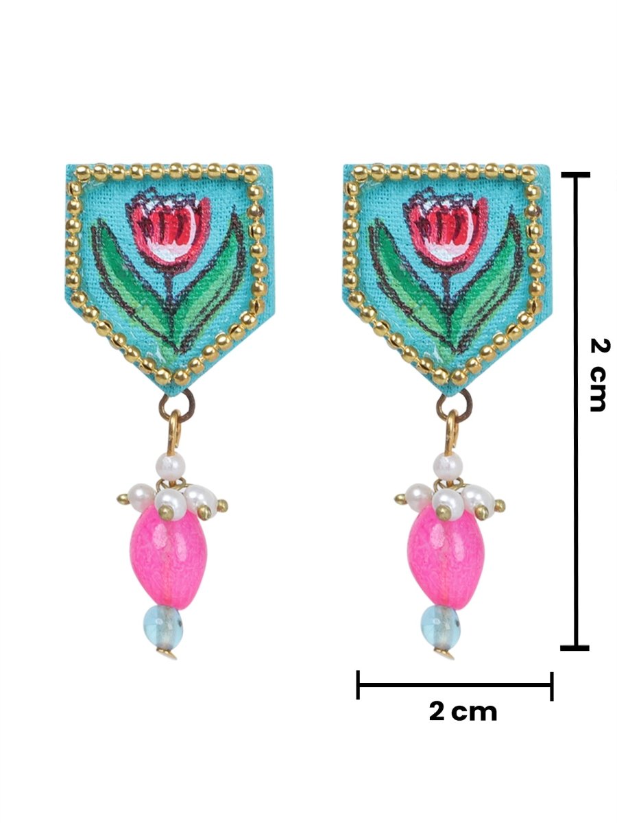 Penta Mini Classic Blue Handmade Stud (Earrings) HP - ER - KHOJ.CITY
