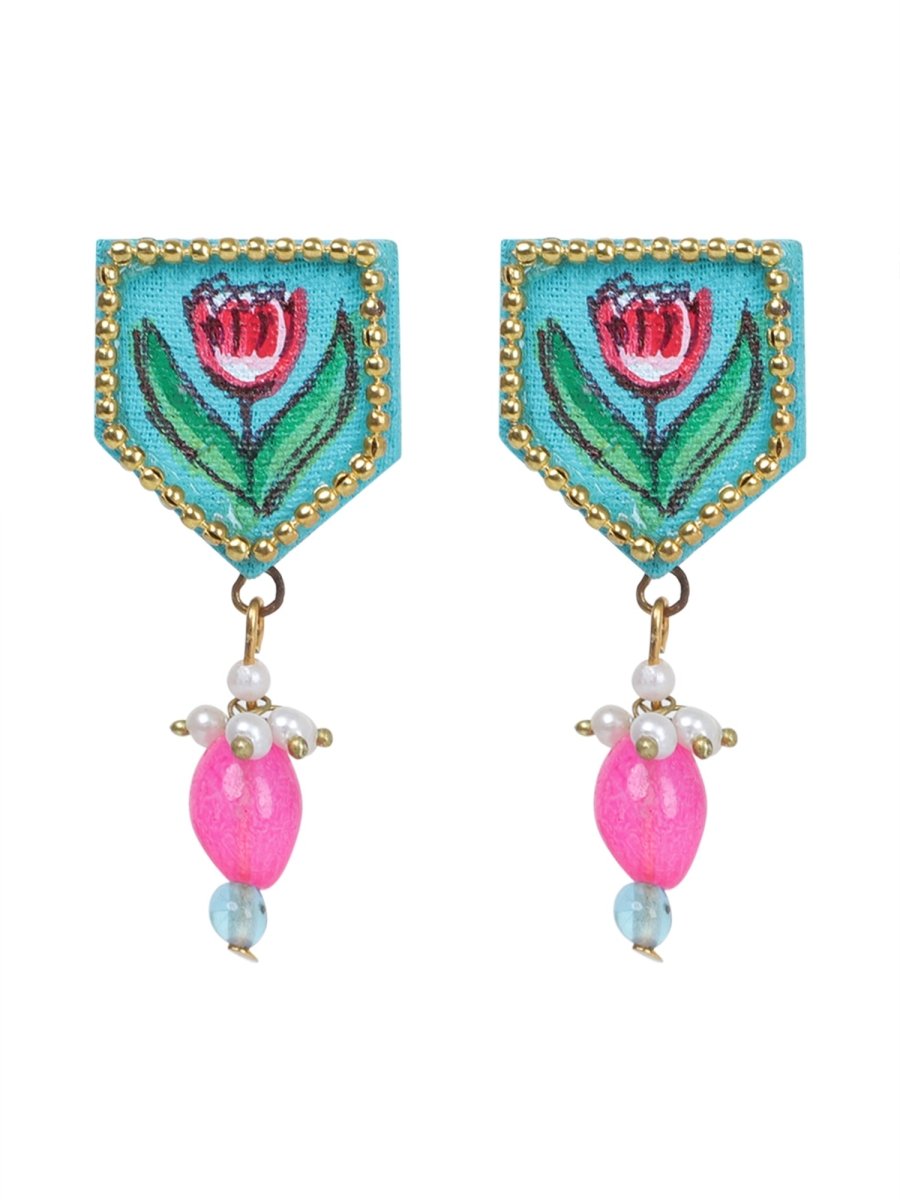Penta Mini Classic Blue Handmade Stud (Earrings) HP - ER - KHOJ.CITY