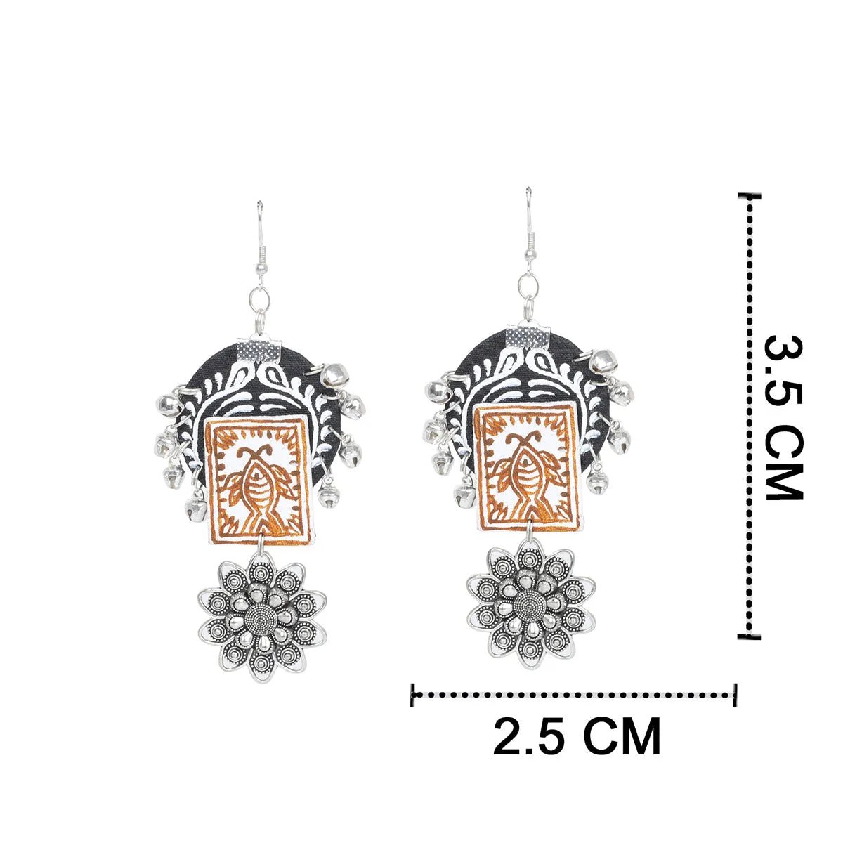 Pure Meen Traditional Multi Color Hand Painted Drop (Earrings) HP - ER - 152 - KHOJ.CITY