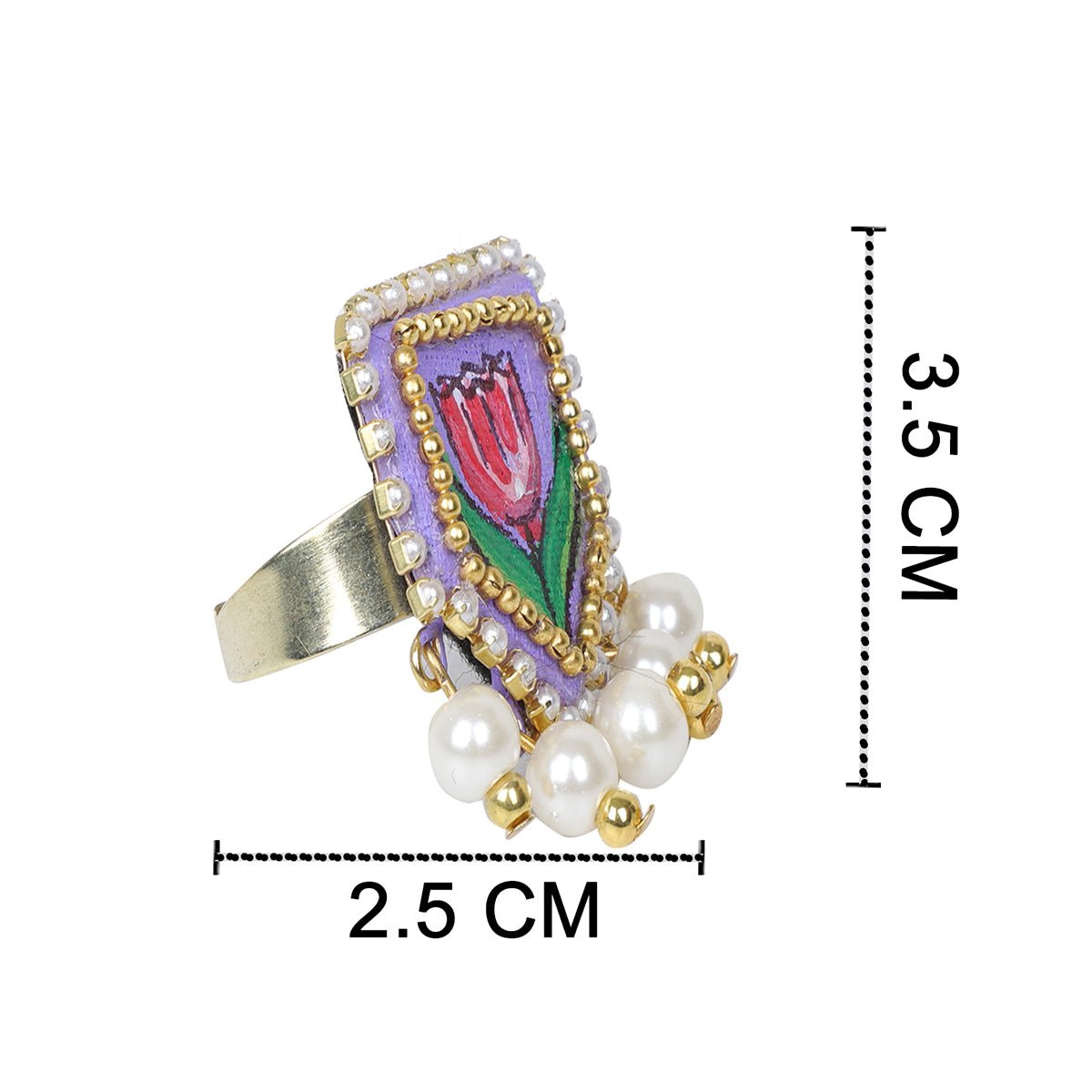 Purply Traditional Multi Color Hand Painted (Ring) HP - RG - KHOJ.CITY