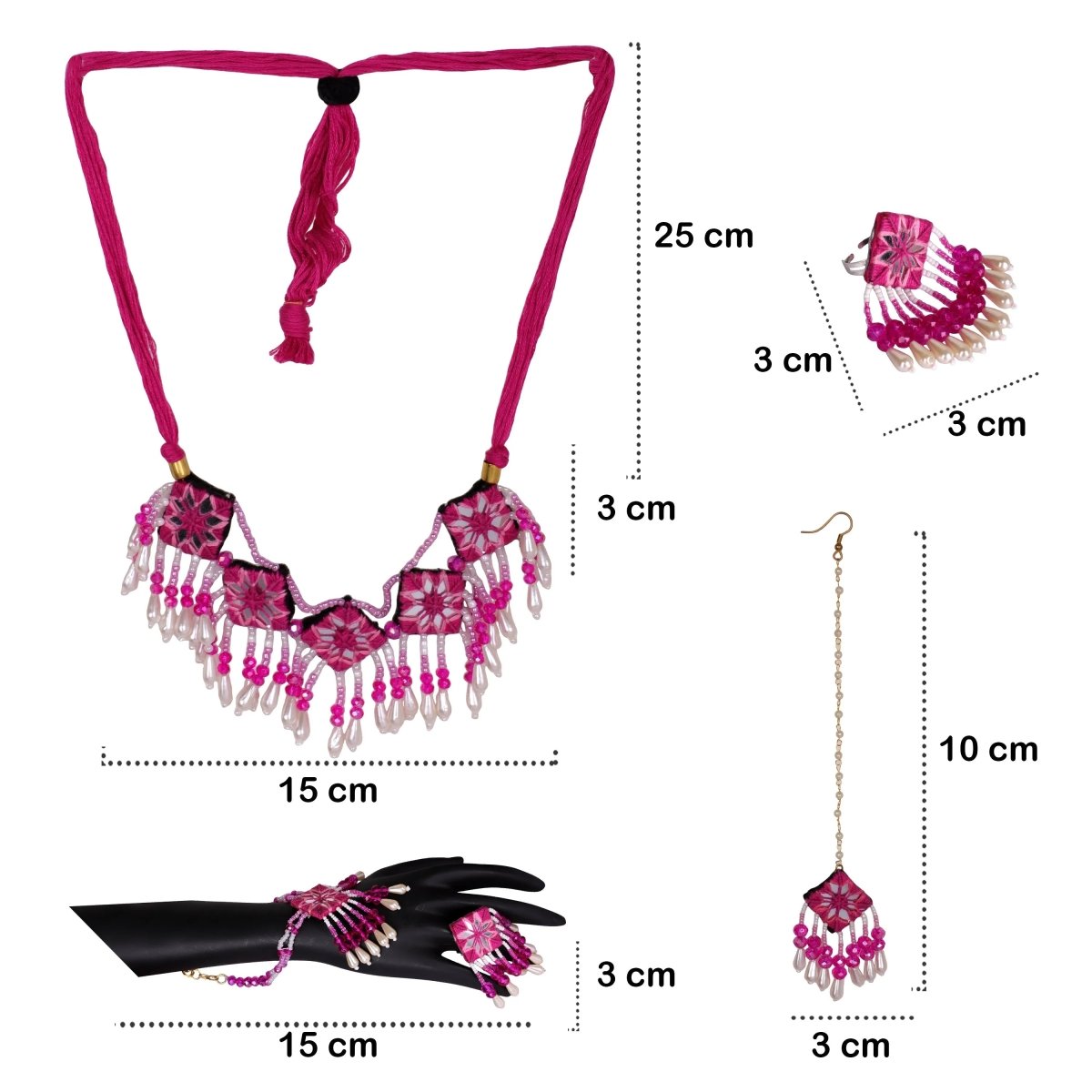 Raani Mirror Traditional Multi Color Handmade Bridal Jewelry (Shaadi Set) - 010 - KHOJ.CITY