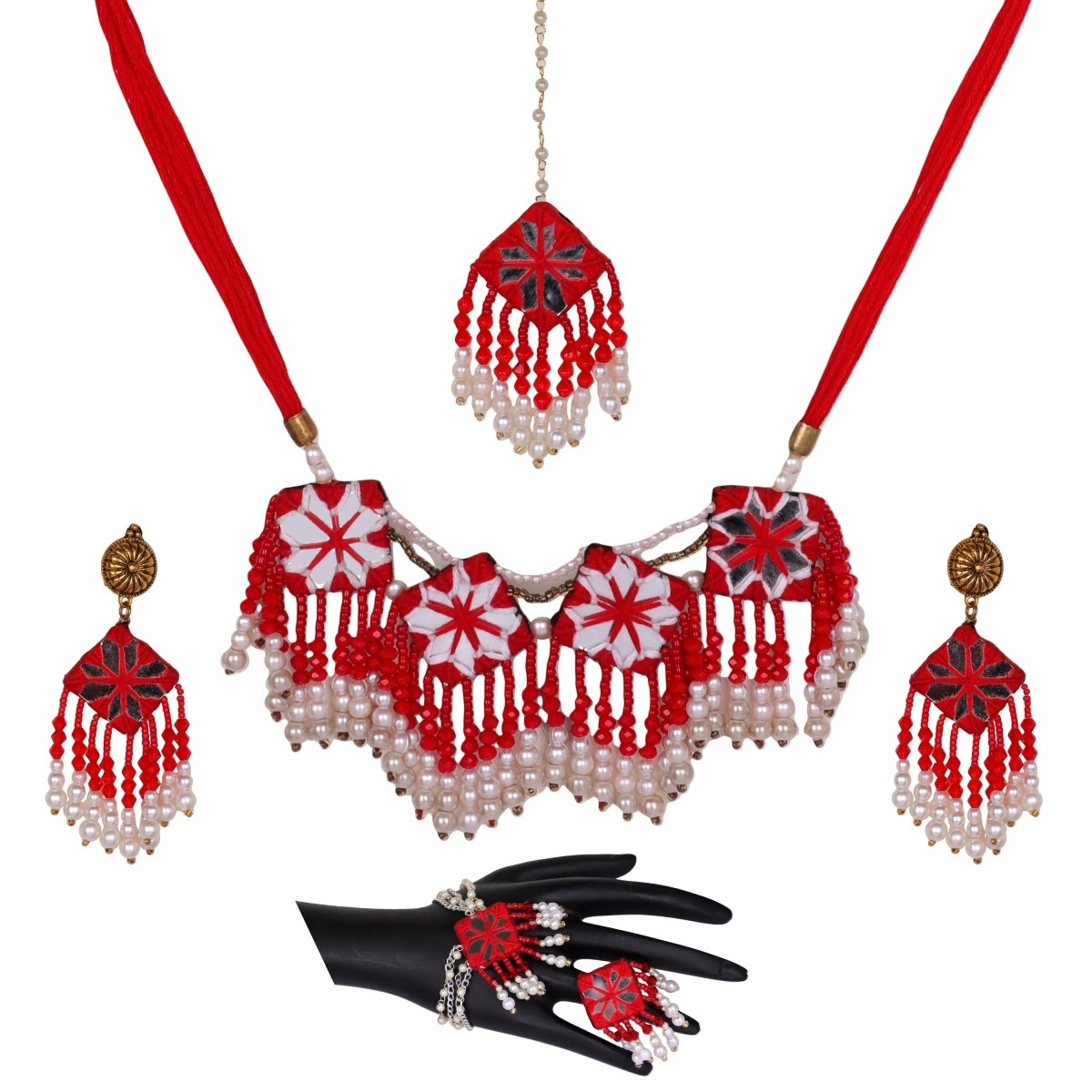 Raani Mirror Traditional Multi Color Handmade Bridal Jewelry (Shaadi Set) - 010 - KHOJ.CITY