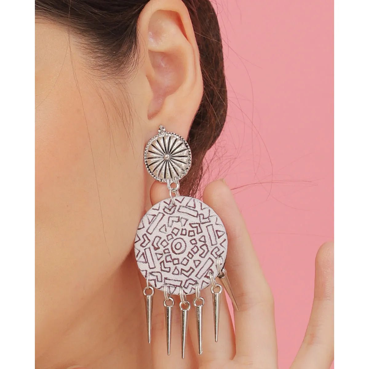 Raas Modern Multi Color Hand Painted Drop (Earrings) HP - ER - 165 - KHOJ.CITY