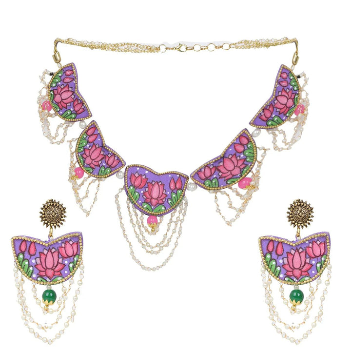 Raeni Traditional Multi Color Hand Painted (Choker set) HP-NP-