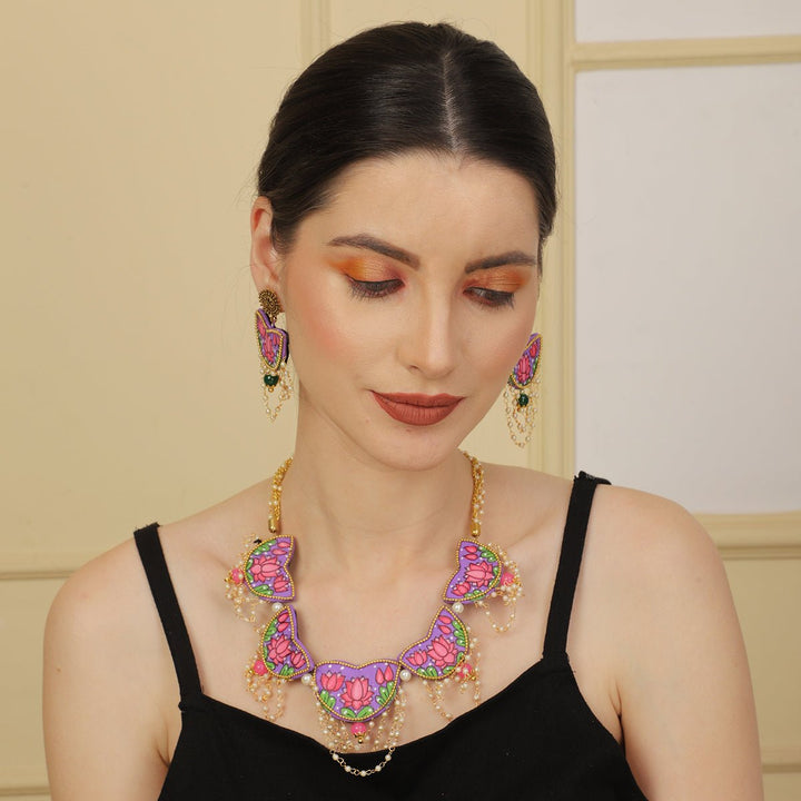 Raeni Traditional Multi Color Hand Painted (Choker set) HP-NP-