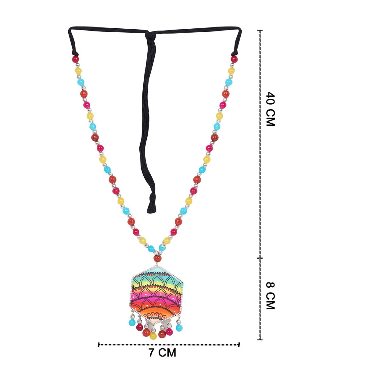 Rainbow Traditional Multi Color Hand Painted (Necklace) HP - NP - KHOJ.CITY