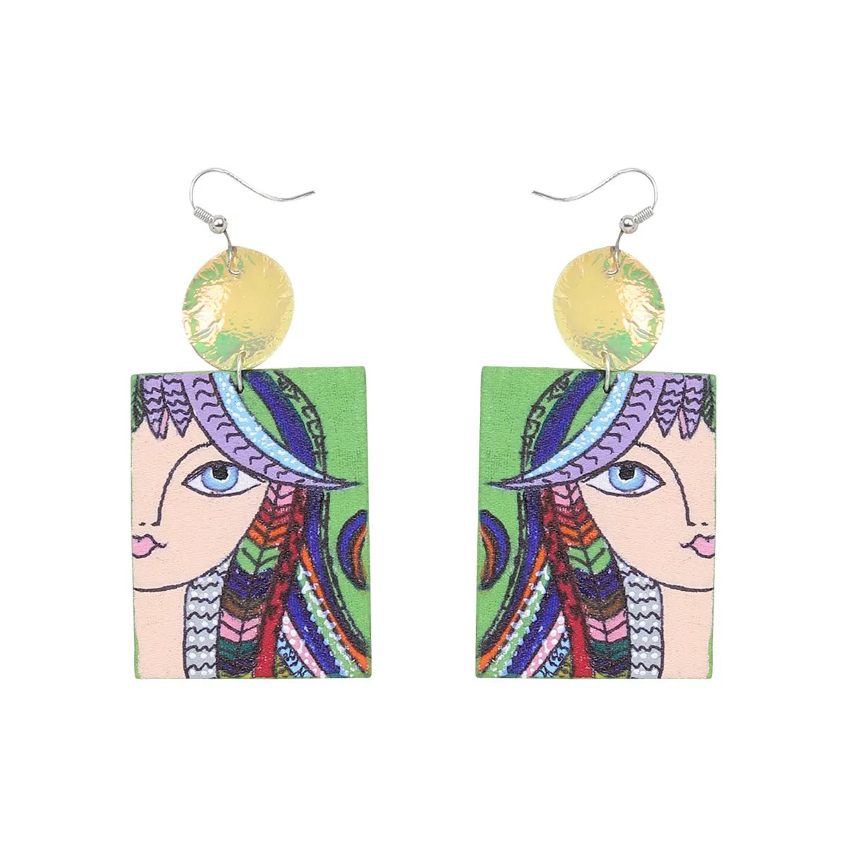 Rangeen Modern Multi Color Hand Painted Drop (Earrings) HP - ER - 168 - KHOJ.CITY