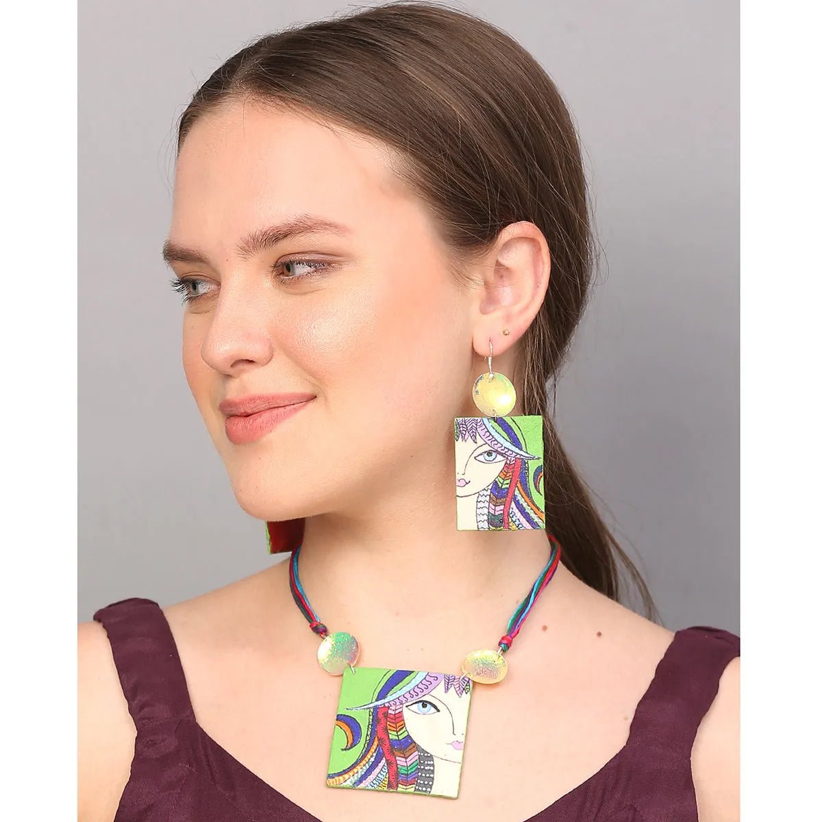 Rangeen Modern Multi Color Handmade (Necklace set) HP - NP - KHOJ.CITY