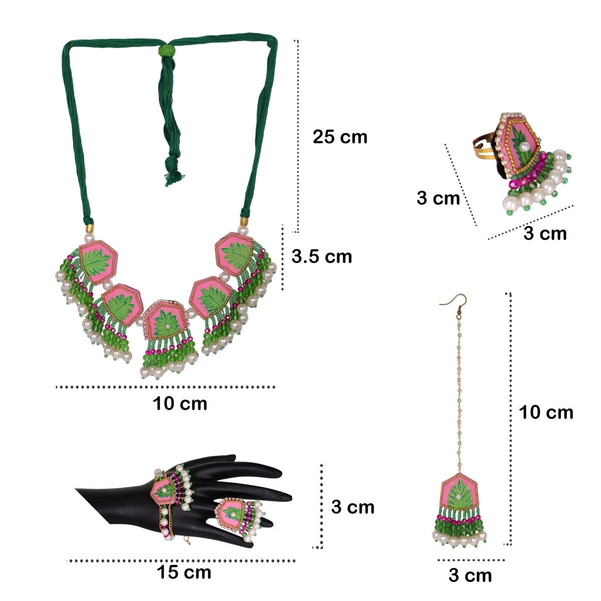 Reni Classic Multi Color Hand Painted Bridal Jewelry (Shaadi Set) - 015 - KHOJ.CITY