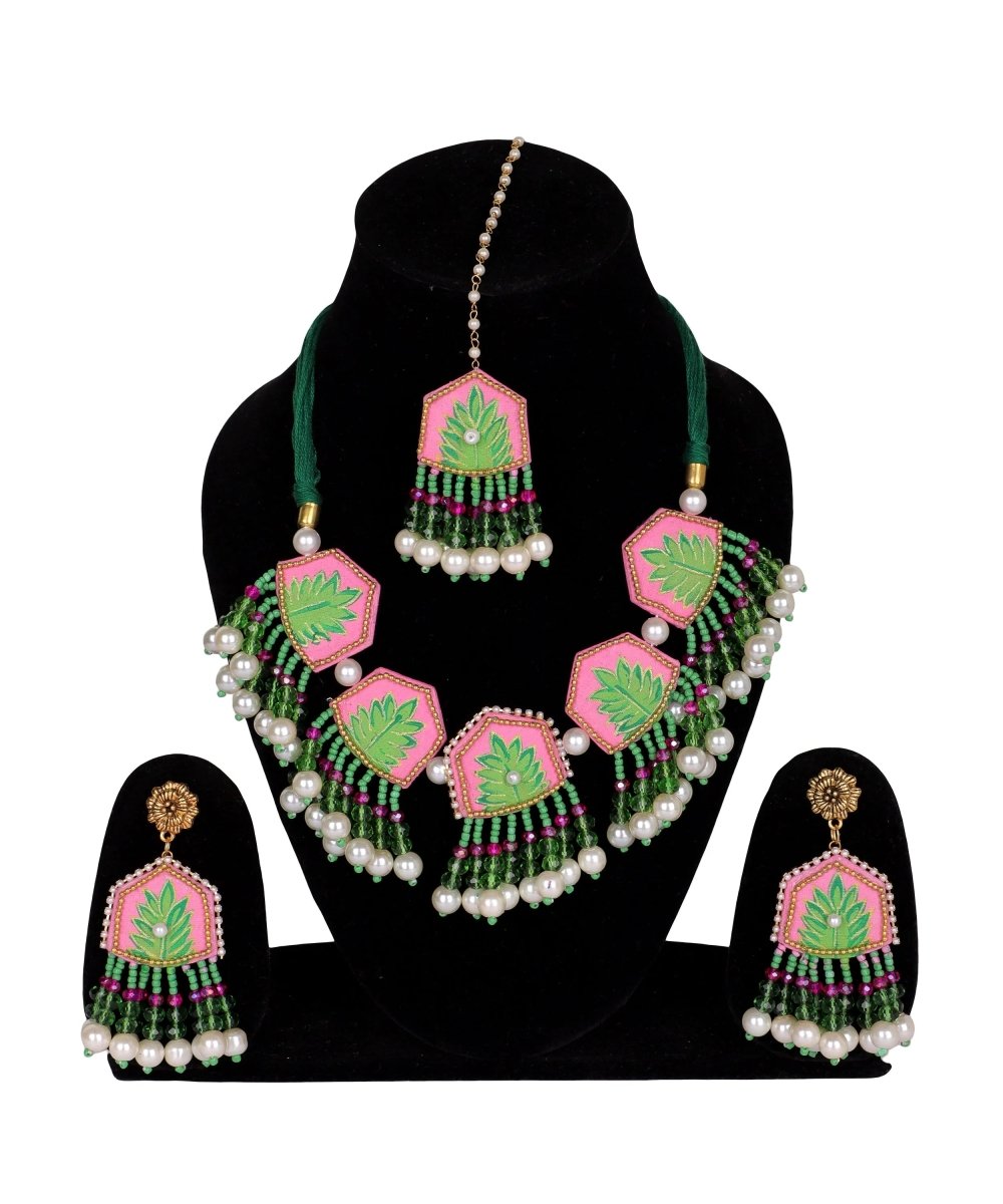Reni Classic Multi Color Hand Painted Bridal Jewelry (Shaadi Set) - 015 - KHOJ.CITY
