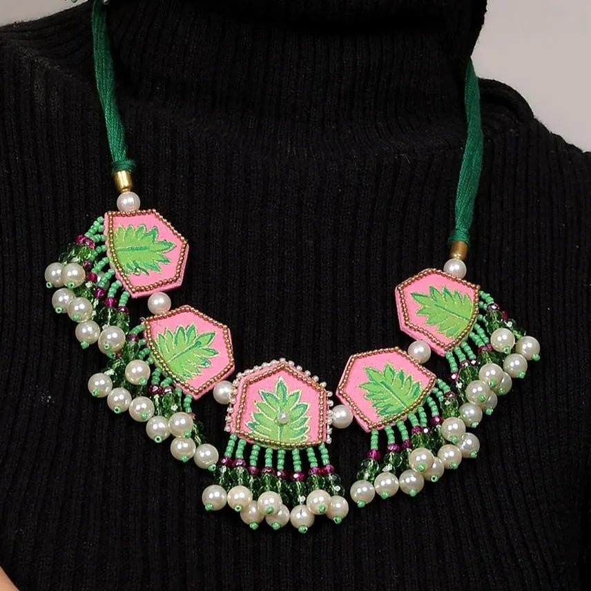 Reni Classic Pink Hand Painted (Choker) HP - NP - 087 - KHOJ.CITY