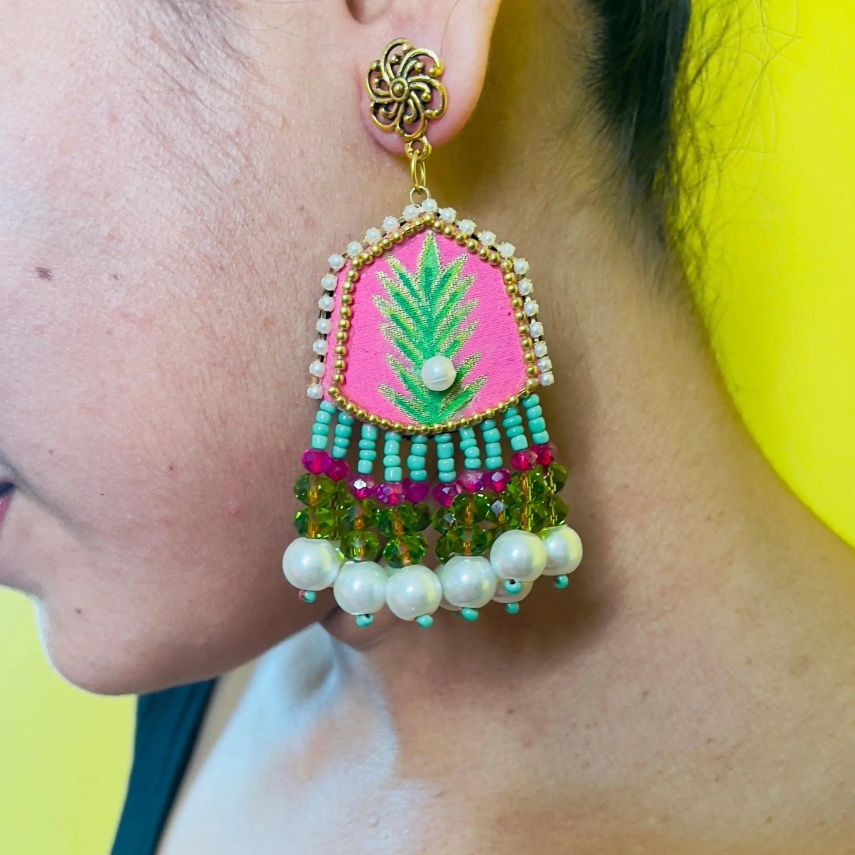 Reni Classic Pink Handmade & Hand Painted (Choker set) - 024 - KHOJ.CITY