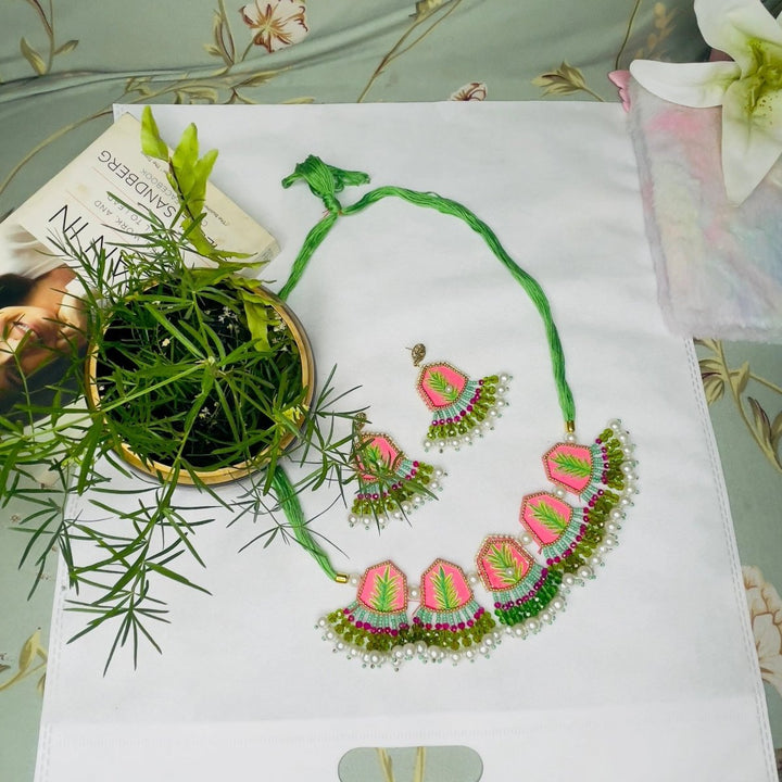 Reni Classic Pink Handmade & Hand Painted (Choker set) -024