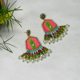 Reni Handpainted Pink (Earrings) - KHOJ.CITY
