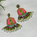 Reni Handpainted Pink (Earrings) - KHOJ.CITY