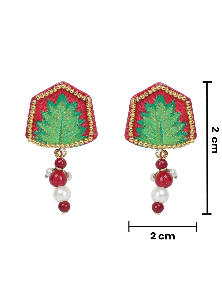 Reni Mini Classic Red Handmade Stud (Earrings) HP - ER - KHOJ.CITY
