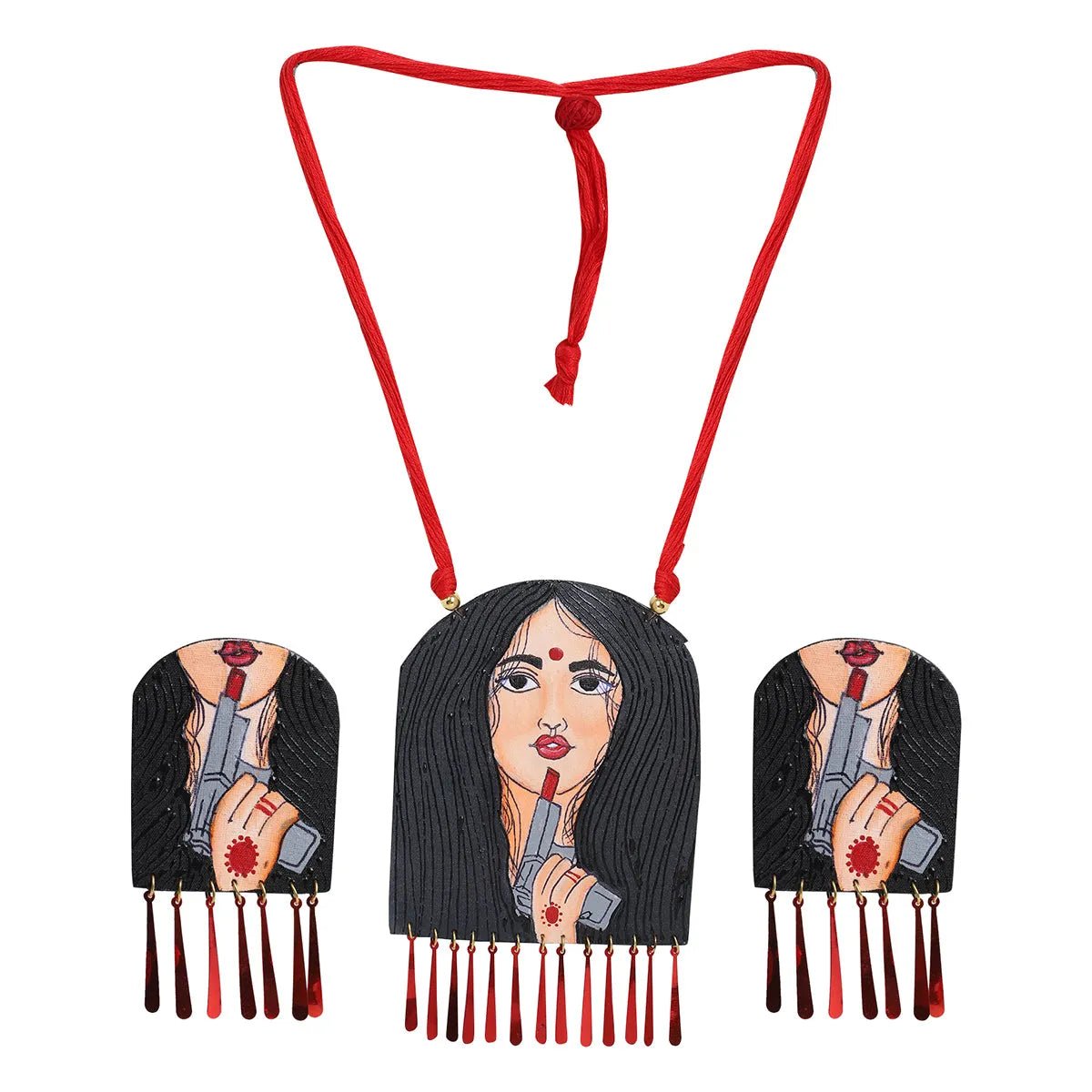 Revolver Rani Urban Naari Bohemian Multi Color Hand Painted (Necklace set) HP - NP - KHOJ.CITY
