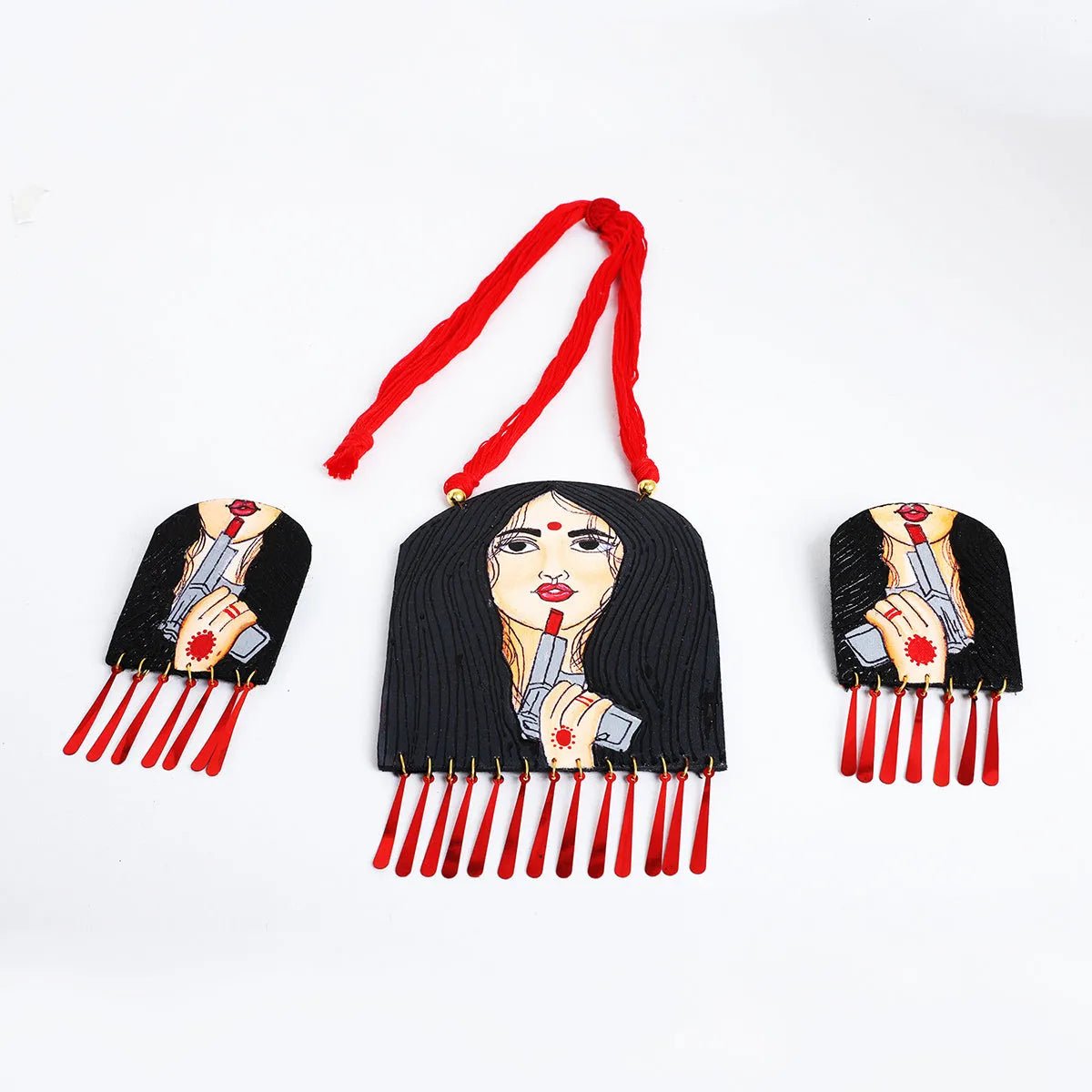 Revolver Rani Urban Naari Bohemian Multi Color Hand Painted (Necklace set) HP - NP - KHOJ.CITY