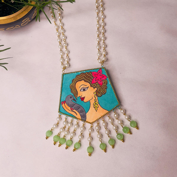 Roop Handpainted Green (Necklace) - KHOJ.CITY